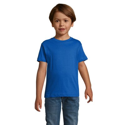 Camiseta Algodón Niño Cuello Elástico Azul Royal 4XL