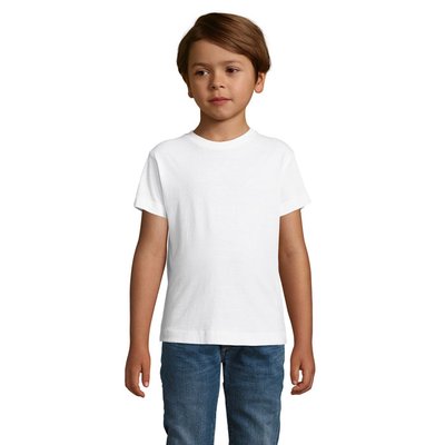 Camiseta Algodón Niño Cuello Elástico Blanco M