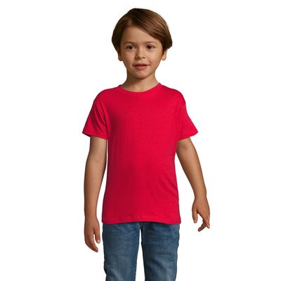 Camiseta Algodón Niño Cuello Elástico Rojo Xl