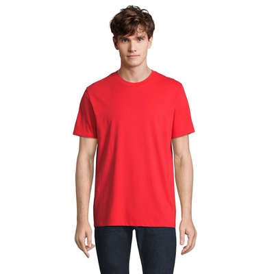 Camiseta Algodón Orgánico Corte Moderno Rojo Brillante Xl
