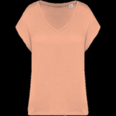 Camiseta algodón orgánico mujer holgada Apricot L