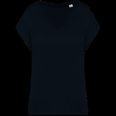 Camiseta algodón orgánico mujer holgada Black S