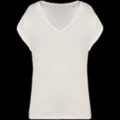 Camiseta algodón orgánico mujer holgada Ivory M