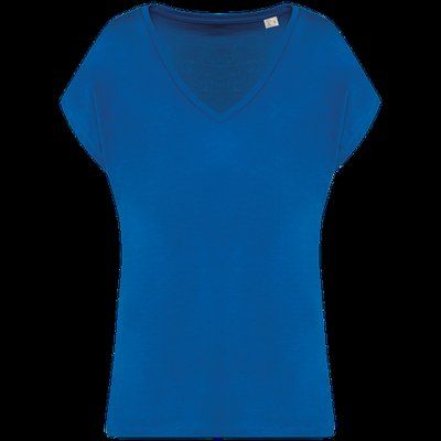 Camiseta algodón orgánico mujer holgada Sea Blue M