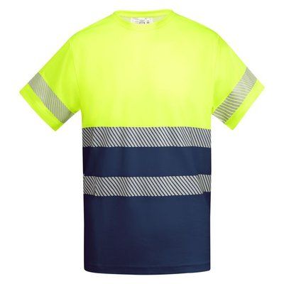 Camiseta Alta Visibilidad Manga Corta Marino/Amarillo Fluor 3Xl