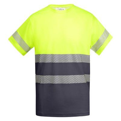 Camiseta Alta Visibilidad Manga Corta Plomo/Amarillo Fluor S