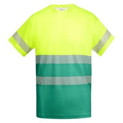 Camiseta Alta Visibilidad Manga Corta Verde Jardín/Amarillo Flúor 4Xl