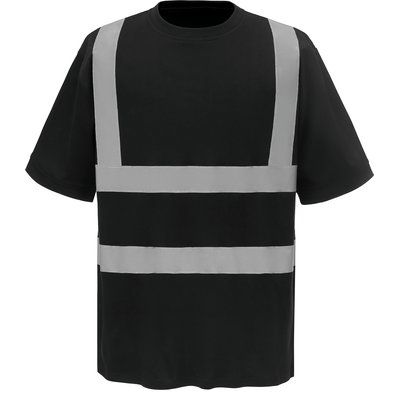Camiseta alta visibilidad reflectante Black XXL