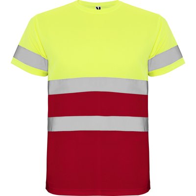 Camiseta Alta Visibilidad Rojo Laboral/Amarillo Flúor L