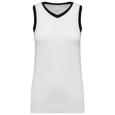 Camiseta baloncesto para mujer White / Black XXL