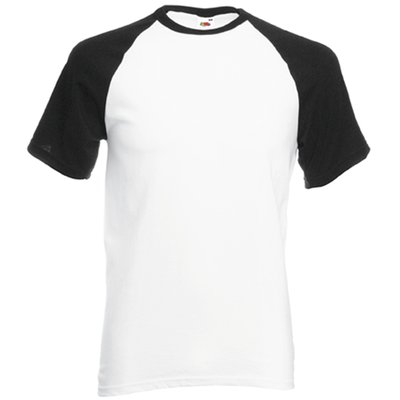 Camiseta de Béisbol Cuello y Mangas Contrastadas White / Black M
