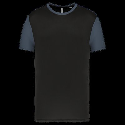 Camiseta bicolor adulto poliéster Black / sporty grey XS
