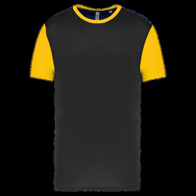 Camiseta bicolor adulto poliéster Black / Sporty Yellow L