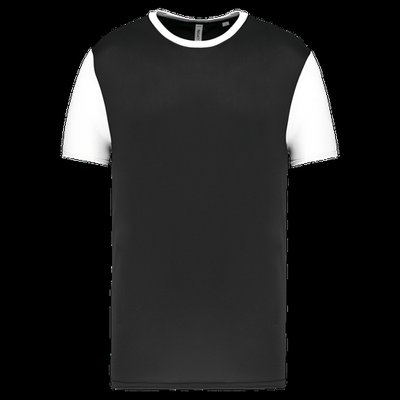 Camiseta bicolor adulto poliéster Black / White L