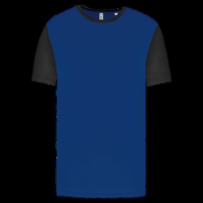 Camiseta bicolor adulto poliéster Dark Royal Blue / Black XXL