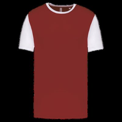 Camiseta bicolor adulto poliéster Garnet / White M