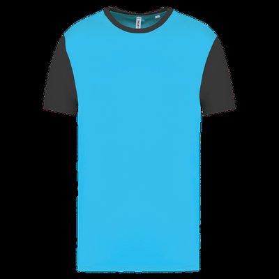 Camiseta bicolor adulto poliéster Light Turquoise / Dark Grey XXL
