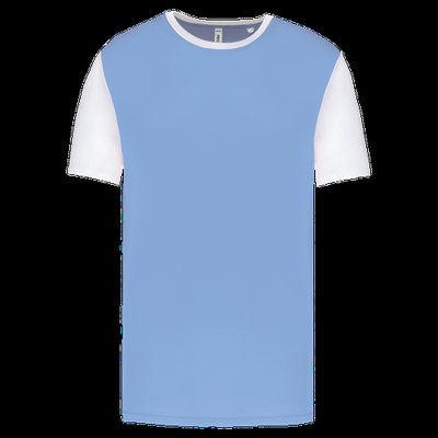 Camiseta bicolor adulto poliéster Sky Blue / White M