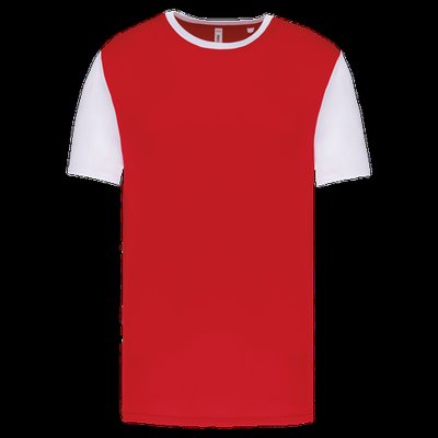 Camiseta bicolor adulto poliéster Sporty Red / White L