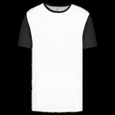 Camiseta bicolor adulto poliéster White / Black XS