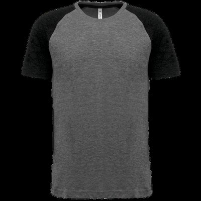 Camiseta bicolor Cuello redondo Grey Heather / Black Heather Xl