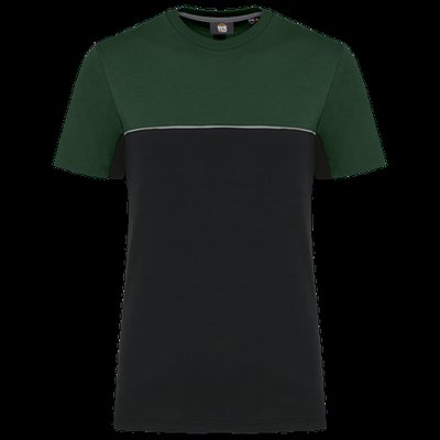 Camiseta bicolor eco Black / Forest Green Xs