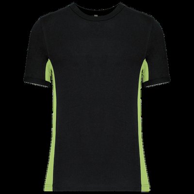 Camiseta bicolor manga corta Black / Lime Xl