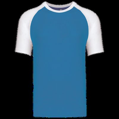 Camiseta bicolor manga corta hombre Aqua Blue / White Xxl