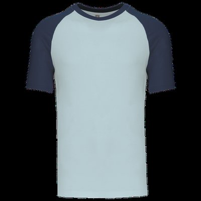 Camiseta bicolor manga corta hombre Ice Blue / Denim S