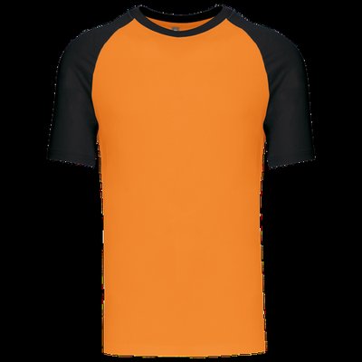 Camiseta bicolor manga corta hombre Orange / Black XL