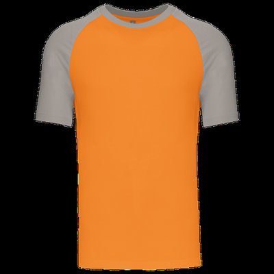 Camiseta bicolor manga corta hombre Orange / Light Grey S