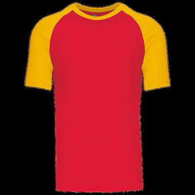 Camiseta bicolor manga corta hombre Red / Yellow L