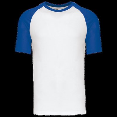 Camiseta bicolor manga corta hombre White / Royal Blue XL