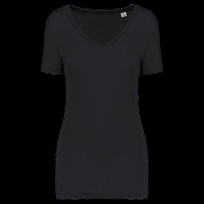 Camiseta de chica con cuello de pico Black S