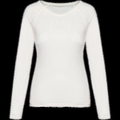 Camiseta de chica Mangas raglán Cuello redondo Washed Ivory S