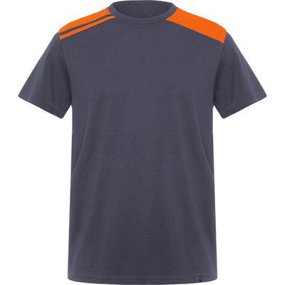 Camiseta de Colores Combinados PLOMO/NARANJA 3XL