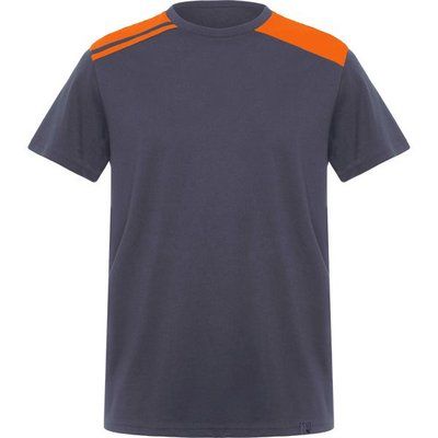 Camiseta de Colores Combinados PLOMO/NARANJA L