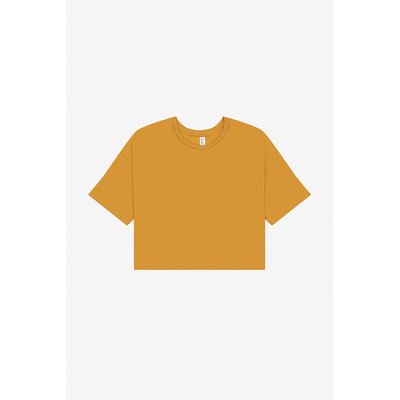 Camiseta crop mujer 100% algodón Mustard L