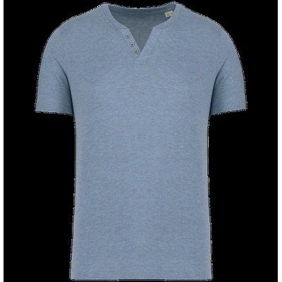 Camiseta cuello 3 botones Cool blue heather L