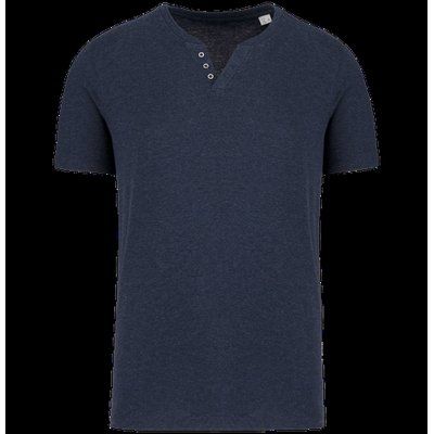 Camiseta cuello 3 botones Navy blue heather L