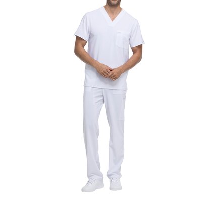 Camiseta cuello pico hombre poliéster White 3XL