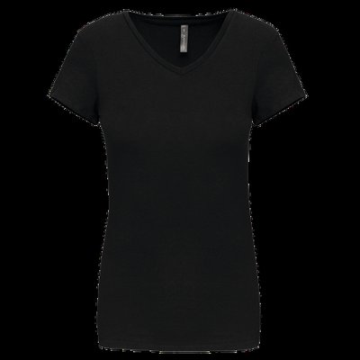Camiseta cuello de pico para mujer Black L