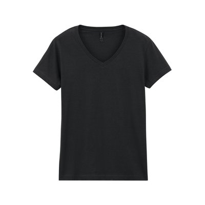 Camiseta cuello de pico para mujer de corte entallado Black S