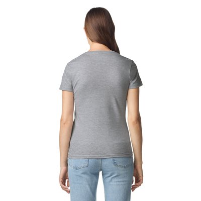 Camiseta cuello de pico para mujer de corte entallado