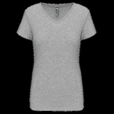 Camiseta cuello de pico mujer Light Grey Heather Xxl