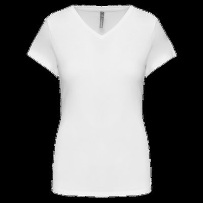 Camiseta cuello de pico mujer White XXL