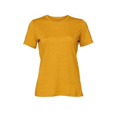 Camiseta cuello redondo mujer holgada Heather Mustard L