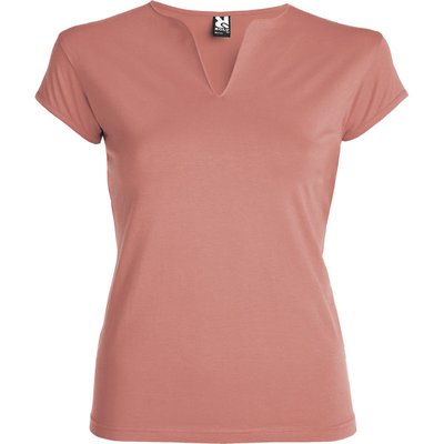 Camiseta CON cuello en V NARANJA CLAY L