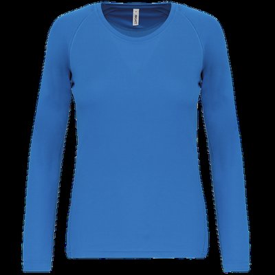 Camiseta de deporte manga larga poliéster Aqua Blue Xl