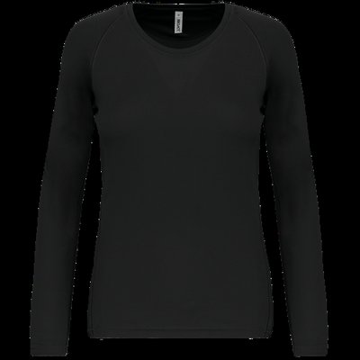 Camiseta de deporte manga larga poliéster Black XL